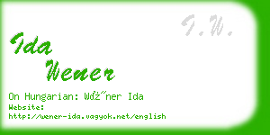 ida wener business card